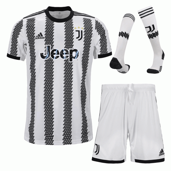Juventus Soccer Jersey Home Whole Kit(Jersey+Shorts+Socks) Replica 2022/23