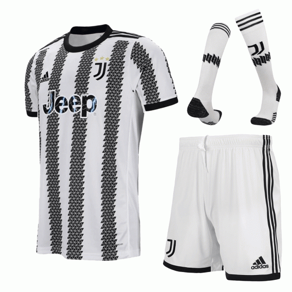 Juventus Soccer Jersey Home Whole Kit(Jersey+Shorts+Socks) Replica 2022/23